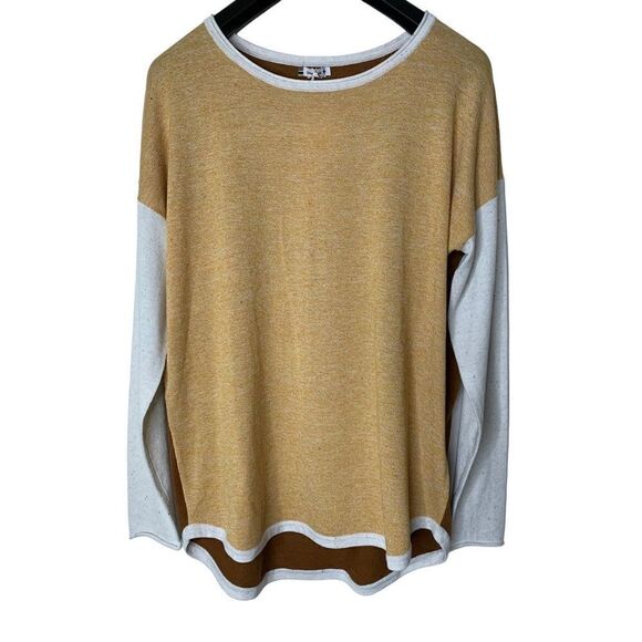 Smartwool Shadow Pine Colorblock Crew Sweater honey gold women’s size XL NEW NWT - Picture 1 of 7